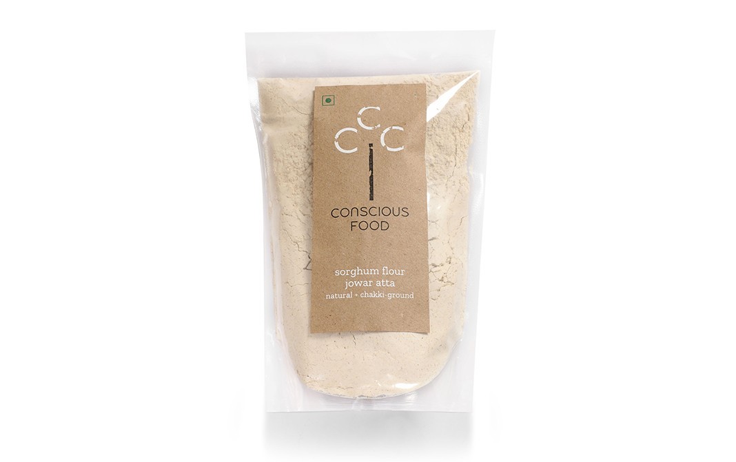 Conscious Food Sorghum Flour Jowar Atta Natural+chakki-ground   Pack  500 grams